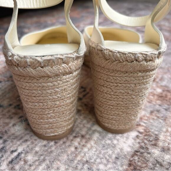 Vince Cecilia Leather Espadrille Wedge in Marble Cream size 9.5 - Picture 8 of 14